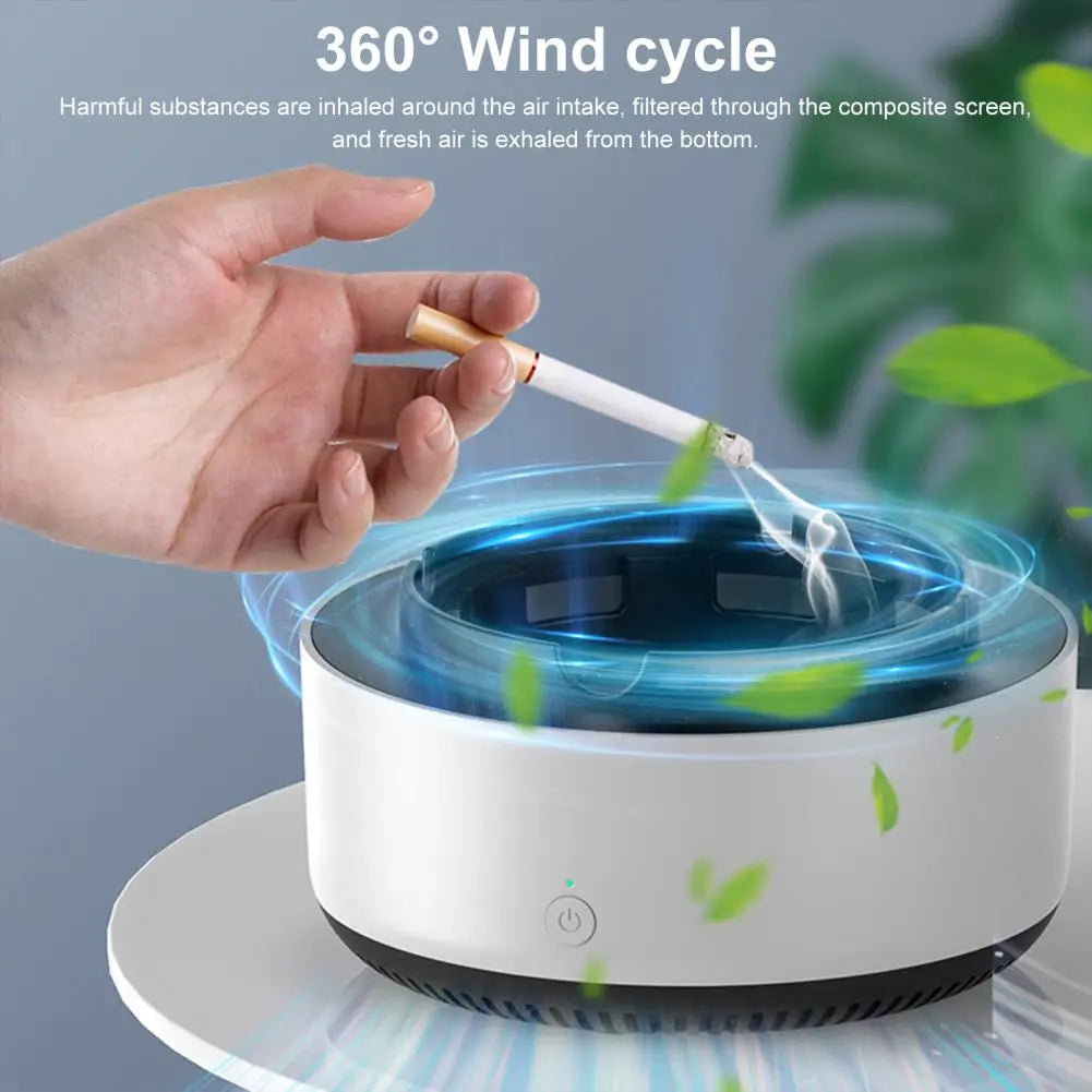 Ash Tray Air Purifier with 360-degree Wind Circulation High-performance